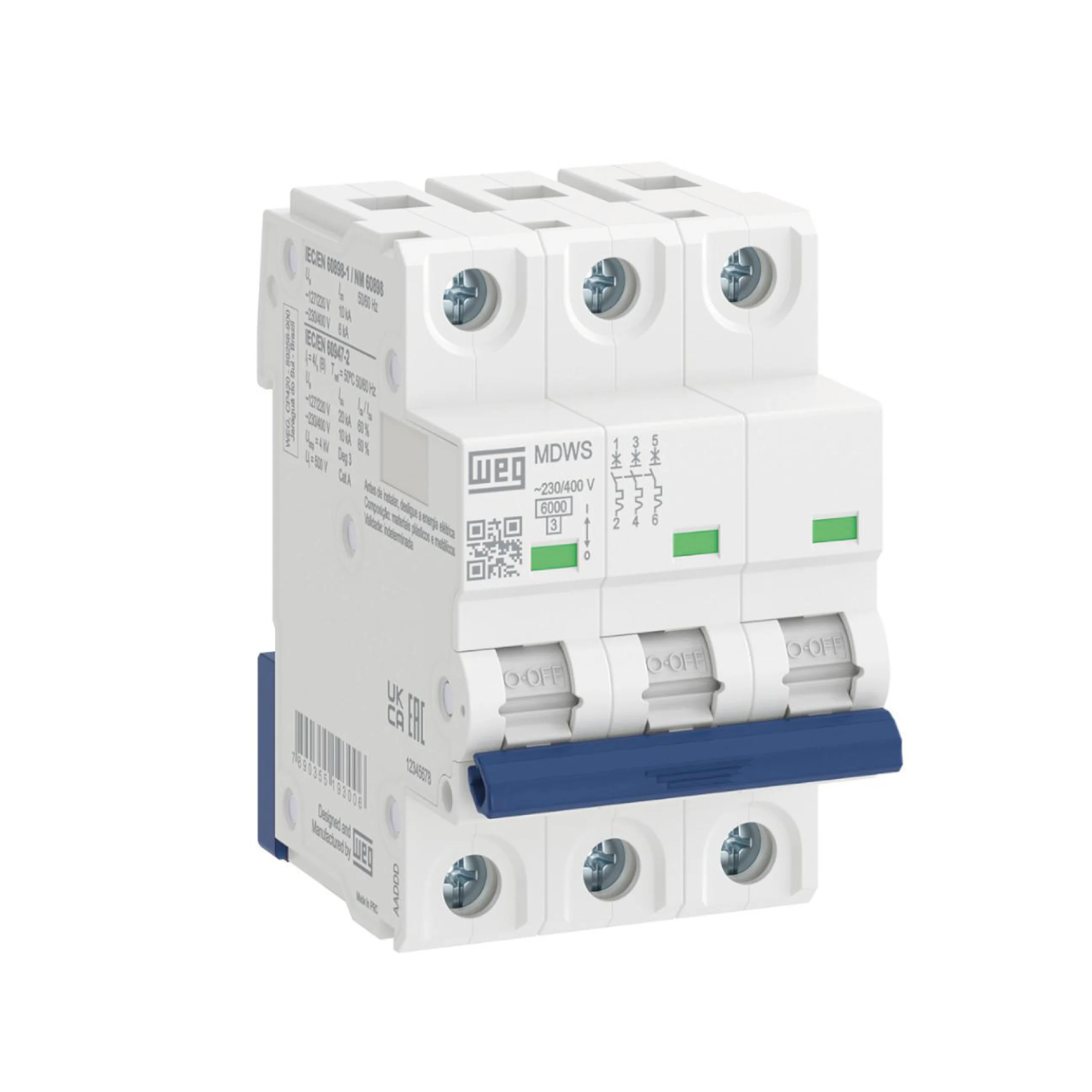 LLAVE TERMOMAGNETICA TM TRIPOLAR MDWS C-10-3-10A 6KA 14355130 WEG 01