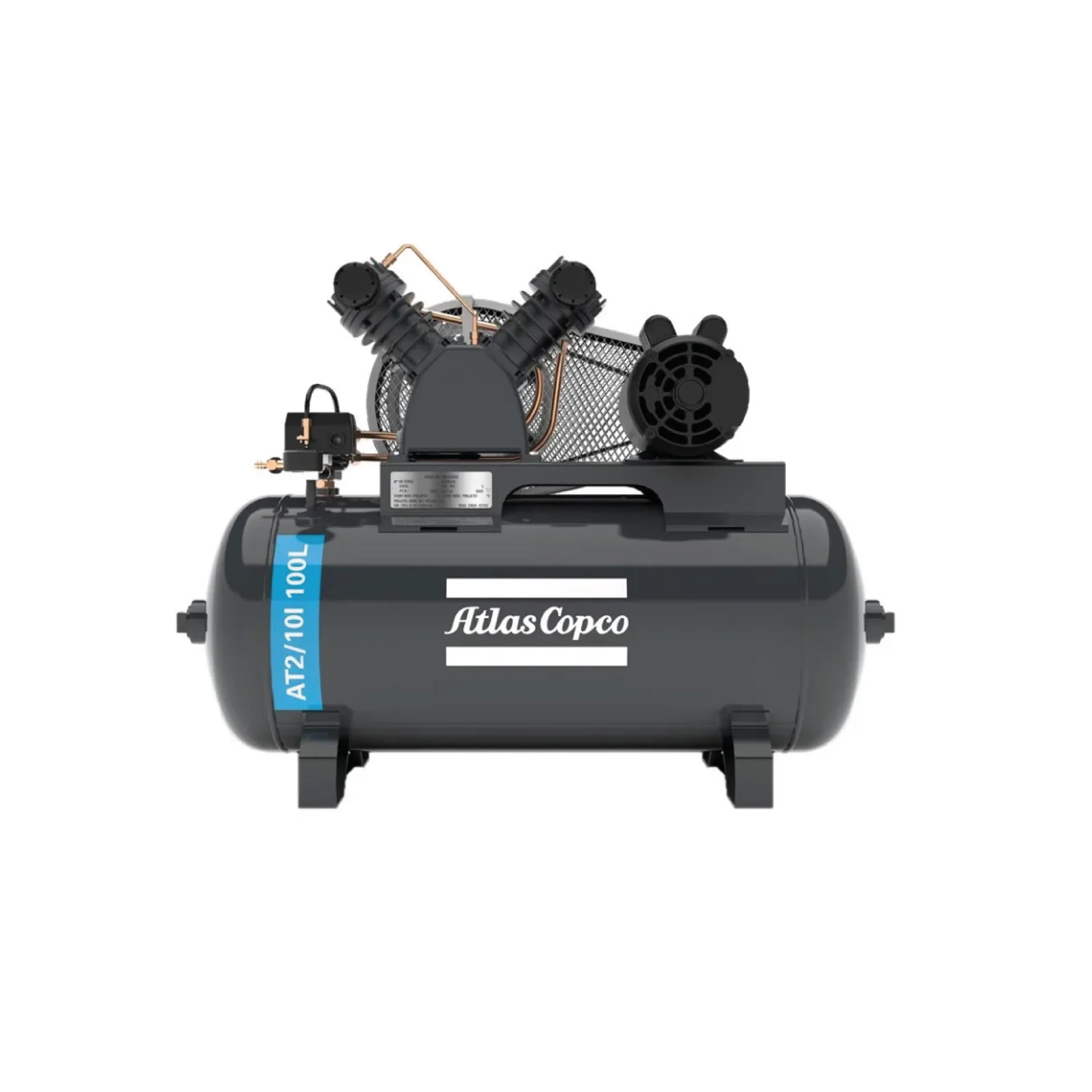 COMPRESOR AT2/10I 100L 10PCM 140PSI C/MOT.TRIF.WEG 2HP 2P ATLAS COPCO 01 COMPRESOR AT2/10I 100L 10PCM 140PSI C/MOT.TRIF.WEG 2HP 2P ATLAS COPCO 01