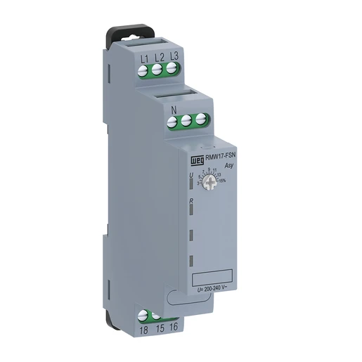 RELE FALTA Y SECUENCIA DE FASE 380V C/ NEUTRO RMW17- 13960218 WEG 01