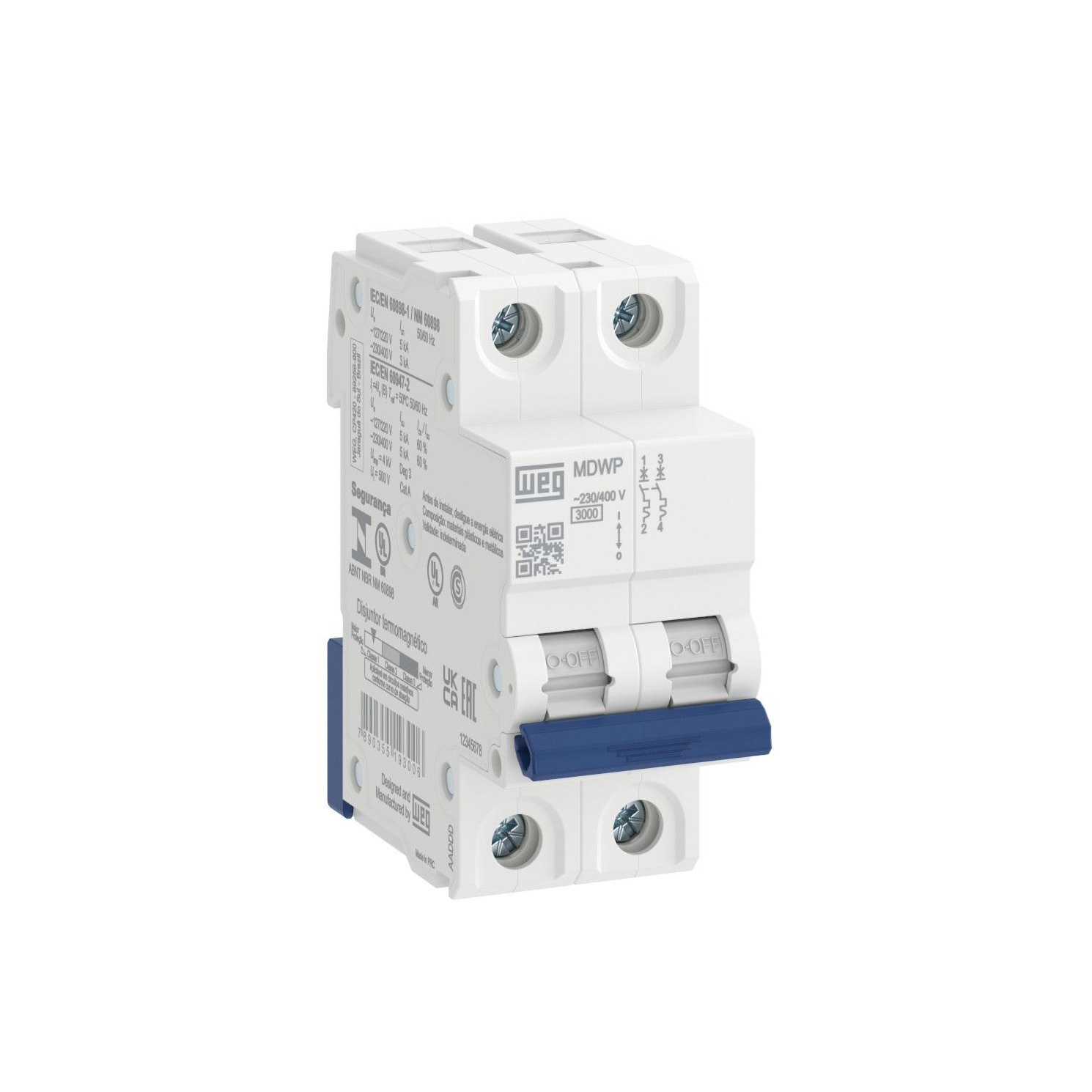 LLAVE TERMOMAGNETICA TM BIPOLAR MDWP-C-20-20A 3KA 15265723 WEG 01
