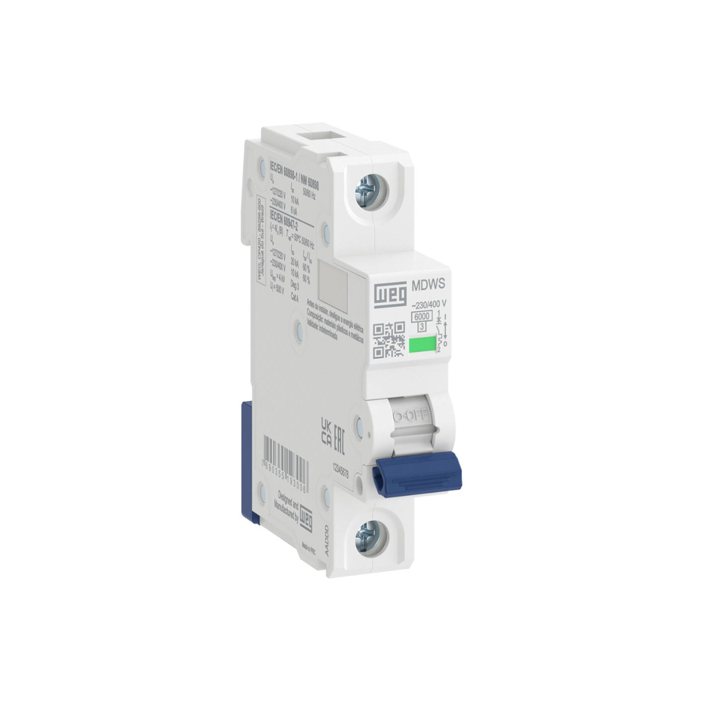 LLAVE TERMOMAGNETICA TM UNIPOLAR MDWS C-32-32A 6KA 14449662 WEG 01