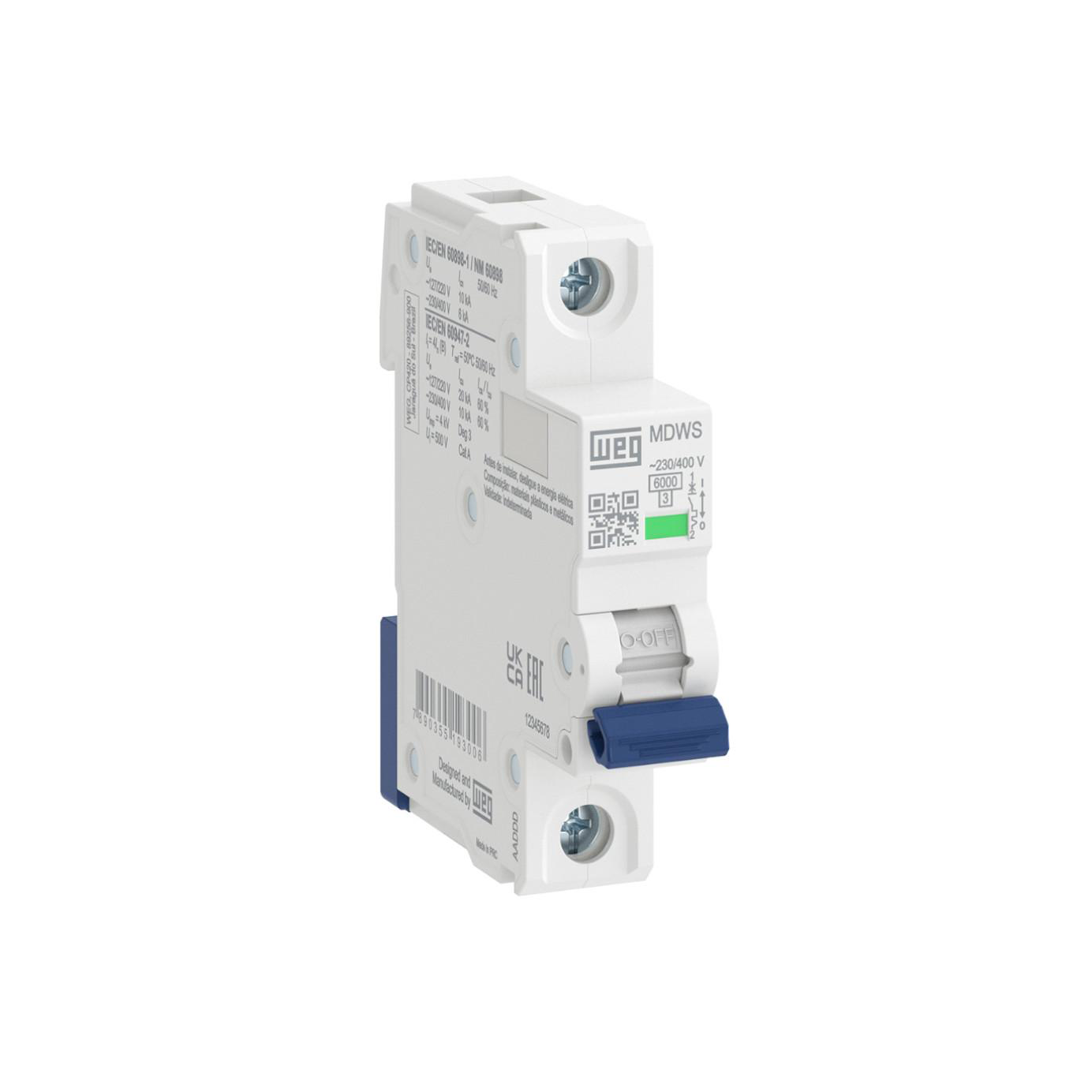 LLAVE TERMOMAGNETICA TM UNIPOLAR MDWS C-20-20A 6KA 14449624 WEG 01