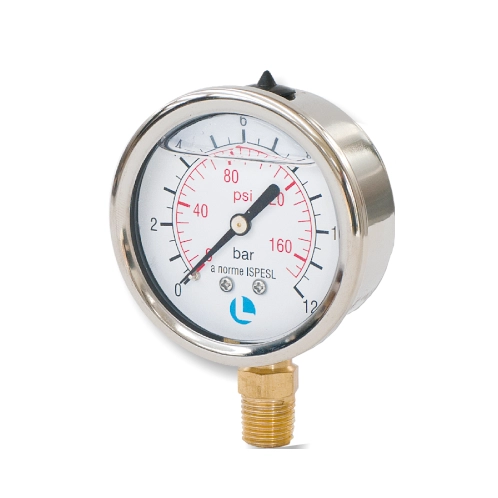 MANOMETRO VERTICAL C/GLICERINA D50 0-12 BAR 654.0512 LUISE 01