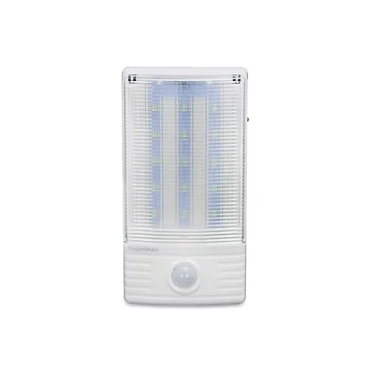 LUZ DE EMERGENCIA LED 300LM C/SENSOR MOVIMIENTO 1,3HS SEGURIMAX 01