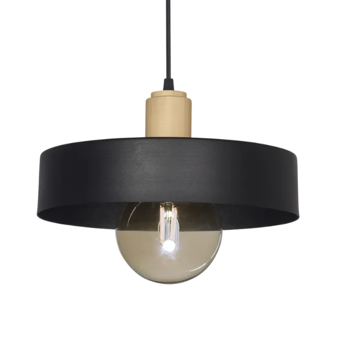 COLGANTE METALICO 1L E27 Ø30CM NEGRO COMBINADO RELUX 01 COLGANTE METALICO 1L E27 Ø30CM NEGRO COMBINADO RELUX 01