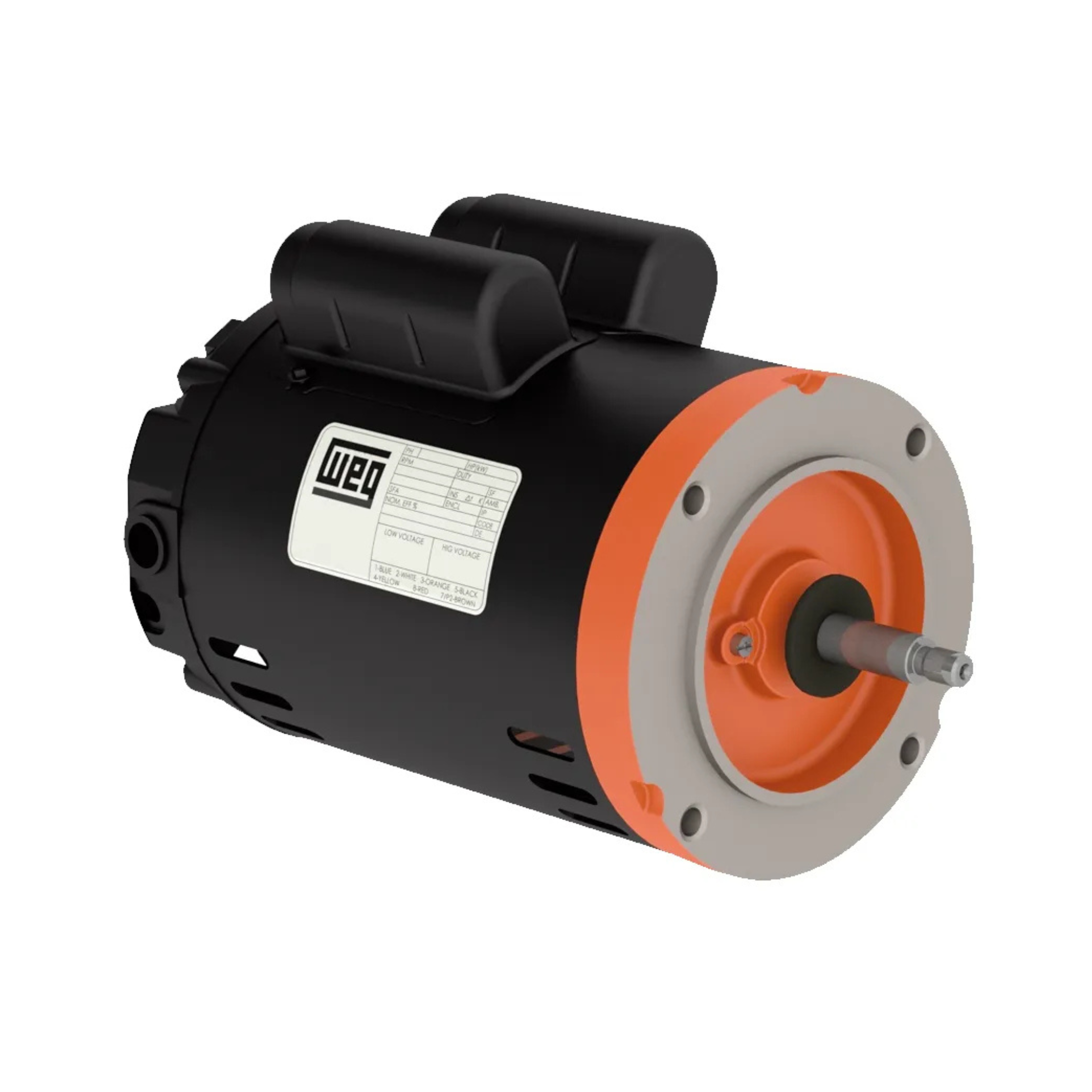 MOTOR MONOFASICO JJM BRIDA 149 EJE C/CHAVETA 220V 2HP 13042345 WEG 01