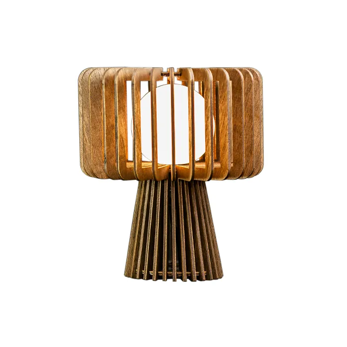 VELADOR DE MESA G9 GRIS MADERA C/VIDRIO BONSAI ATTIMO 01