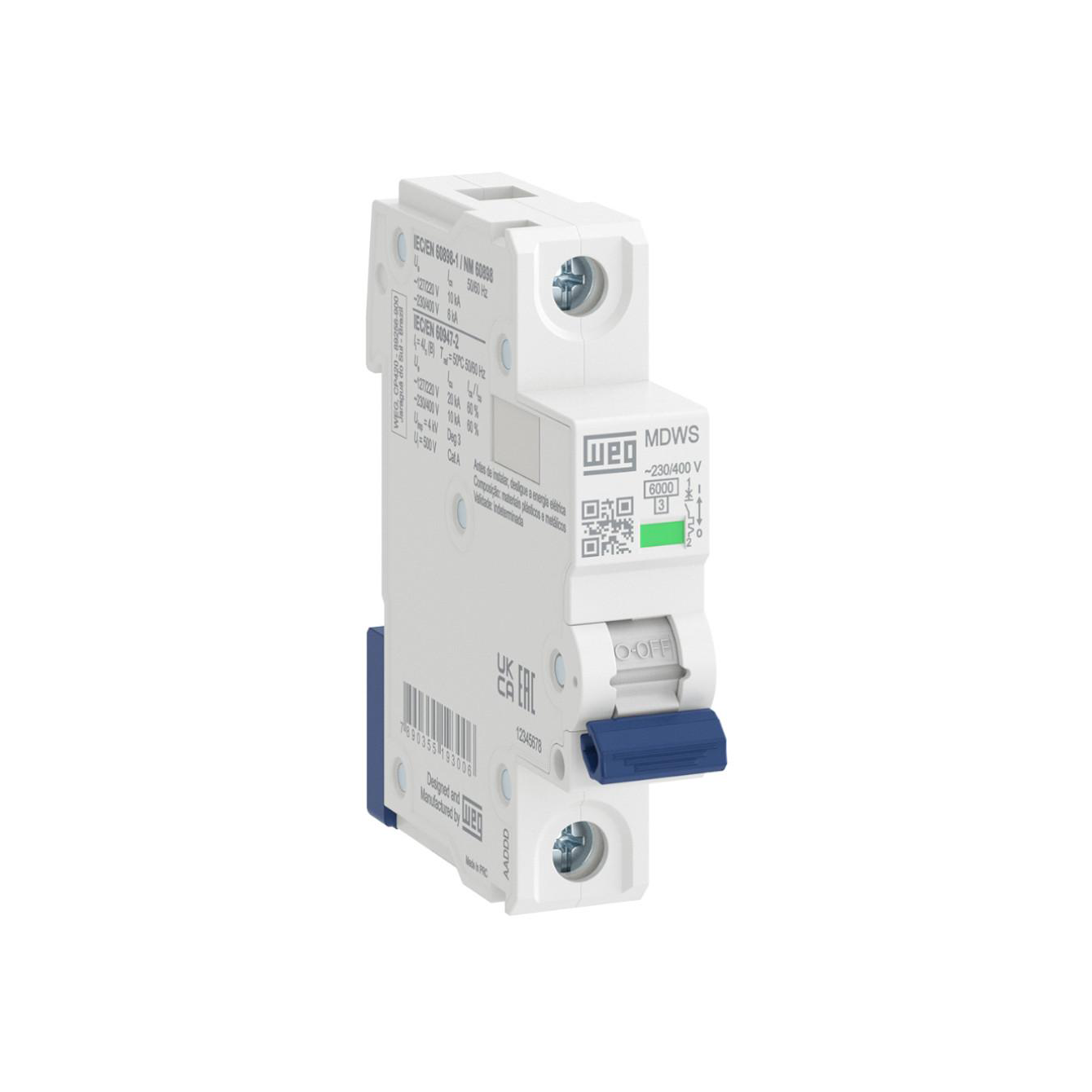 LLAVE TERMOMAGNETICA TM UNIPOLAR MDWS C-10-10A 6KA 14355128 WEG 01