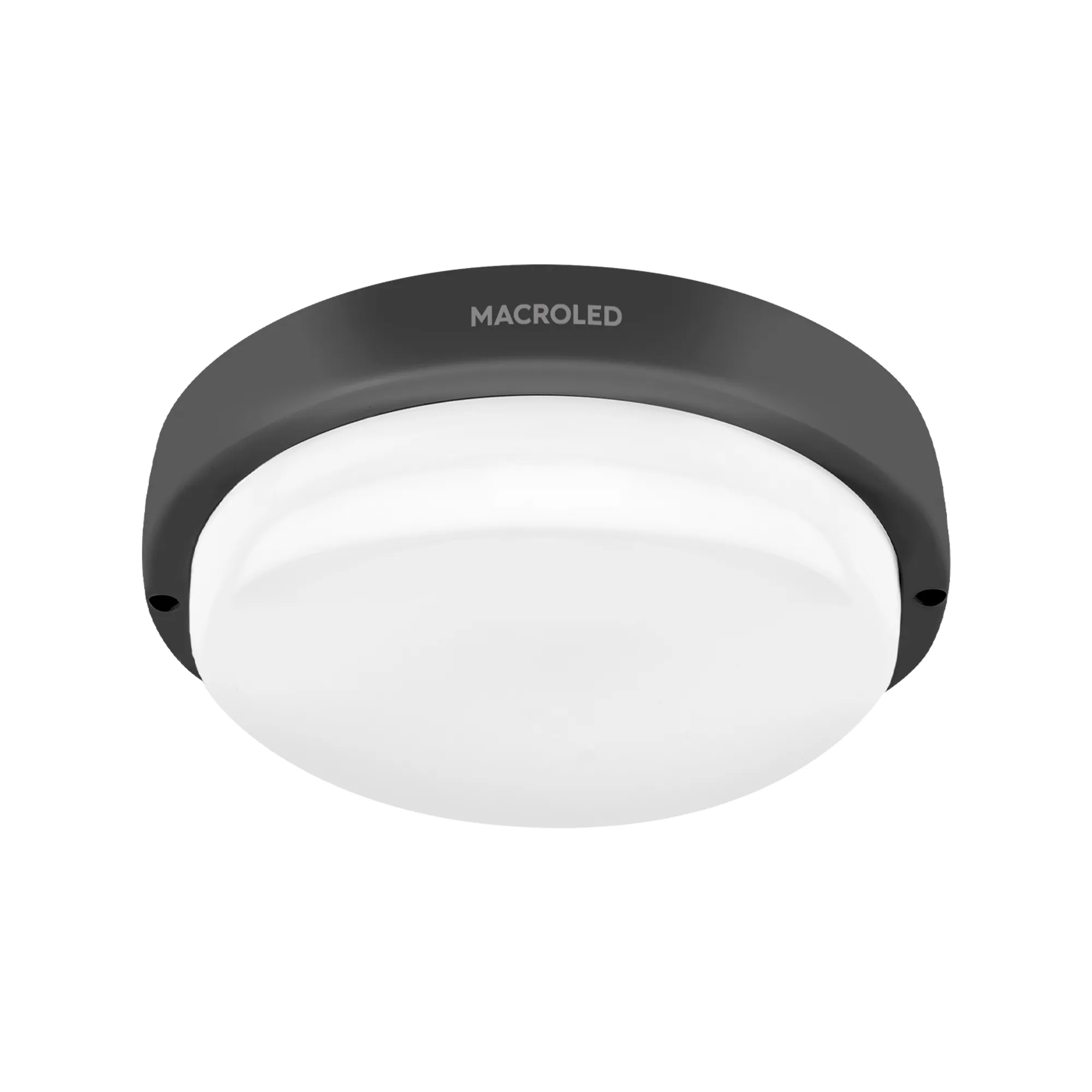 APLIQUE TORTUGA LED REDONDA 12W 3000K MARCO NEGRO IP54 MACROLED 01