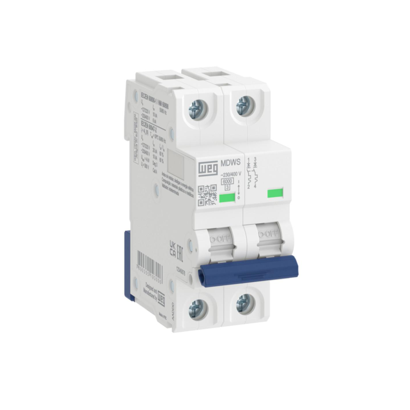 LLAVE TERMOMAGNETICA TM BIPOLAR MDWS C32-2-32A 6KA 14449998 WEG 01